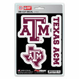 Texas A&M Aggies Decal Die Cut Team 3 Pack - Team Fan Cave