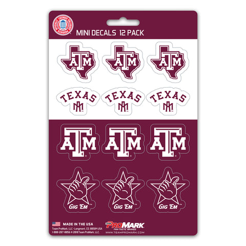 Texas A&M Aggies Decal Set Mini 12 Pack - Special Order