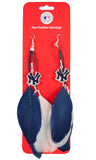 New York Yankees Team Color Feather Earrings - Team Fan Cave