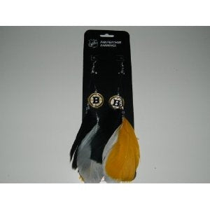 Boston Bruins Team Color Feather Earrings - Team Fan Cave