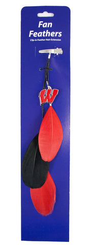 Wisconsin Badgers Team Color Feather Hair Clip - Team Fan Cave