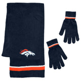 Denver Broncos Scarf and Glove Gift Set Chenille - Team Fan Cave