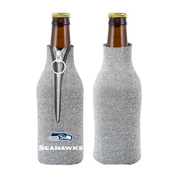Seattle Seahawks Bottle Suit Holder Glitter Silver Special Order - Team Fan Cave
