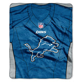 Detroit Lions Blanket 50x60 Raschel Jersey Design - Team Fan Cave