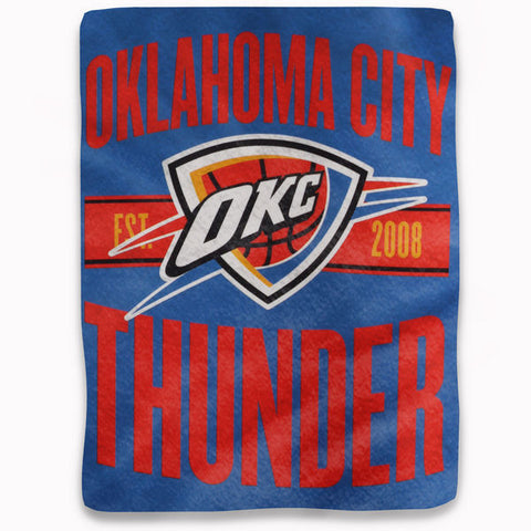 Oklahoma City Thunder Blanket 46x60 Micro Raschel Clear Out Design - Team Fan Cave
