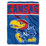 Kansas Jayhawks Blanket 60x80 Raschel Basic Design - Team Fan Cave