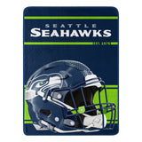 Seattle Seahawks Blanket 46x60 Micro Raschel Run Design Rolled - Team Fan Cave