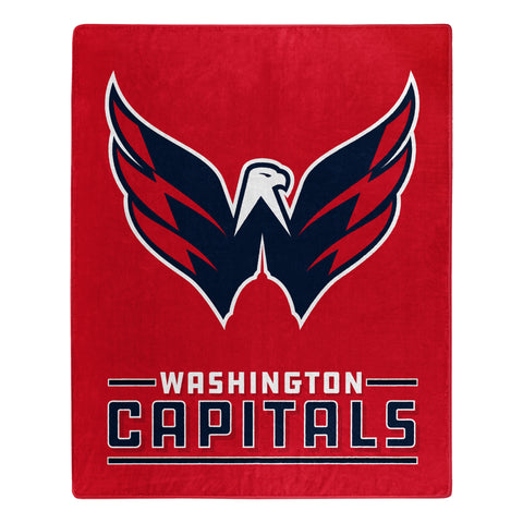 Washington Capitals Blanket 50x60 Raschel Interference Design - Team Fan Cave