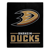 Anaheim Ducks Blanket 50x60 Raschel Interference Design Special Order - Team Fan Cave