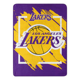 Los Angeles Lakers Blanket 46x60 Micro Raschel Dimensional Design Rolled