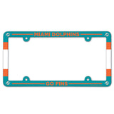 Miami Dolphins License Plate Frame Plastic Full Color Style-0