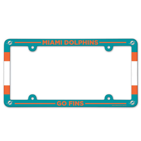 Miami Dolphins License Plate Frame Plastic Full Color Style-0