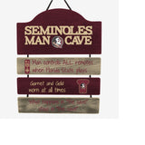 Florida State Seminoles Sign Wood Man Cave Design - Team Fan Cave