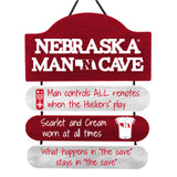Nebraska Cornhuskers Sign Wood Man Cave Design - Team Fan Cave