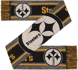 Pittsburgh Steelers Scarf Big Logo Wordmark Gray - Team Fan Cave