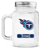 Tennessee Titans Mason Jar Glass With Lid - Team Fan Cave