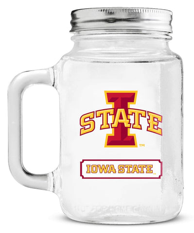Iowa State Cyclones Mason Jar Glass With Lid - Team Fan Cave