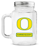 Oregon Ducks Mason Jar Glass With Lid - Team Fan Cave