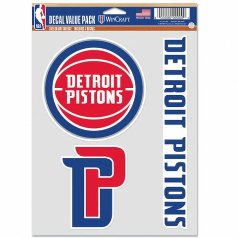 Detroit Pistons Decal Multi Use Fan 3 Pack Special Order - Team Fan Cave