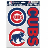 Chicago Cubs Decal Multi Use Fan 3 Pack