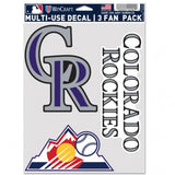 Colorado Rockies Decal Multi Use Fan 3 Pack Special Order