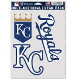 Kansas City Royals Decal Multi Use Fan 3 Pack - Team Fan Cave