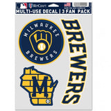 Milwaukee Brewers Decal Multi Use Fan 3 Pack-0