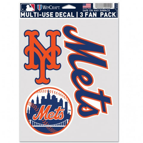 New York Mets Decal Multi Use Fan 3 Pack-0