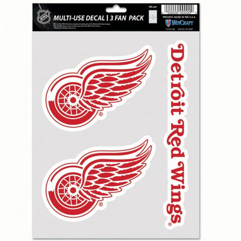 Detroit Red Wings Decal Multi Use Fan 3 Pack - Team Fan Cave