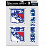 New York Rangers Decal Multi Use Fan 3 Pack-0