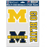 Michigan Wolverines Decal Multi Use Fan 3 Pack Special Order