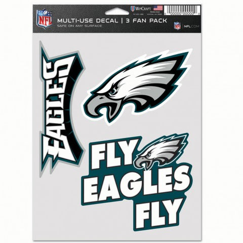 Philadelphia Eagles Decal Multi Use Fan 3 Pack - Team Fan Cave