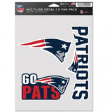 New England Patriots Decal Multi Use Fan 3 Pack - Team Fan Cave
