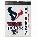 Houston Texans Decal Multi Use Fan 3 Pack - Team Fan Cave