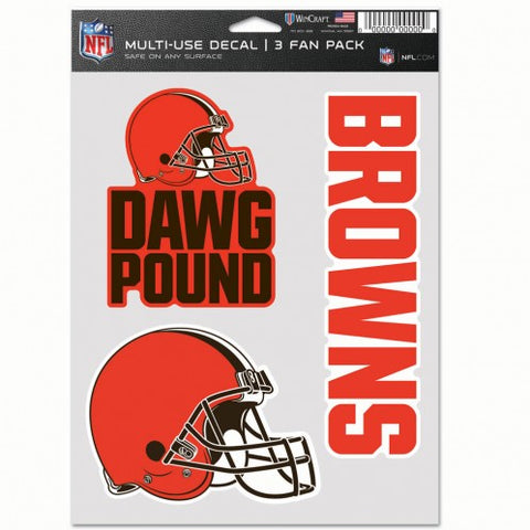 Cleveland Browns Decal Multi Use Fan 3 Pack