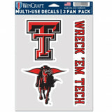 Texas Tech Red Raiders Decal Multi Use Fan 3 Pack Special Order