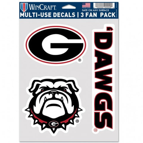 Georgia Bulldogs Decal Multi Use Fan 3 Pack Special Order