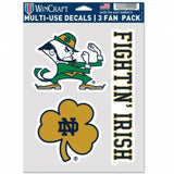 Notre Dame Fighting Irish Decal Multi Use Fan 3 Pack Special Order