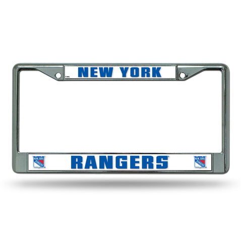 New York Rangers License Plate Frame Chrome - Team Fan Cave