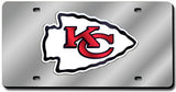 Kansas City Chiefs License Plate Laser Cut Silver - Team Fan Cave