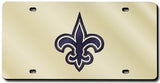 New Orleans Saints License Plate Laser Cut Gold - Team Fan Cave