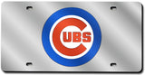 Chicago Cubs License Plate Laser Cut Silver - Team Fan Cave