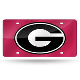 Georgia Bulldogs Red Laser Cut License Plate - Team Fan Cave