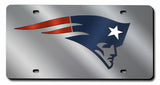 New England Patriots License Plate Laser Cut Silver-0