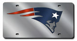 New England Patriots License Plate Laser Cut Silver - Team Fan Cave