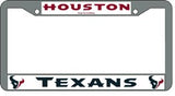 Houston Texans License Plate Frame Chrome - Team Fan Cave