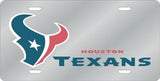 Houston Texans License Plate Laser Cut Silver - Special Order - Team Fan Cave