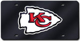 Kansas City Chiefs License Plate Laser Cut Black - Team Fan Cave