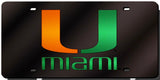 Miami Hurricanes License Plate Laser Cut Black - Team Fan Cave