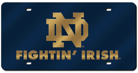 Notre Dame Fighting Irish License Plate Laser Cut Navy - Team Fan Cave